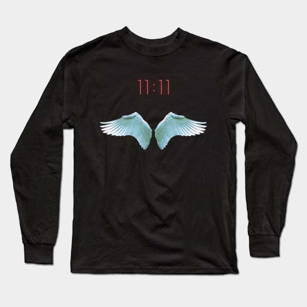 Spiritual Angel wings 1111 Long Sleeve T-Shirt by Mia